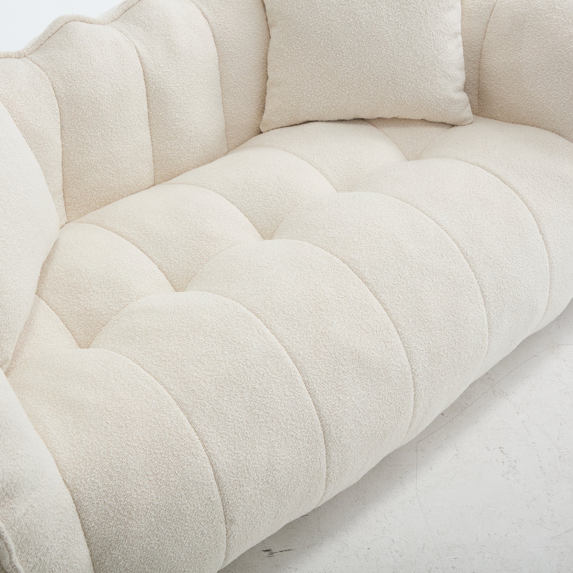 Pinecrest Modern Chenille Bean Bag Loveseat Sofa
