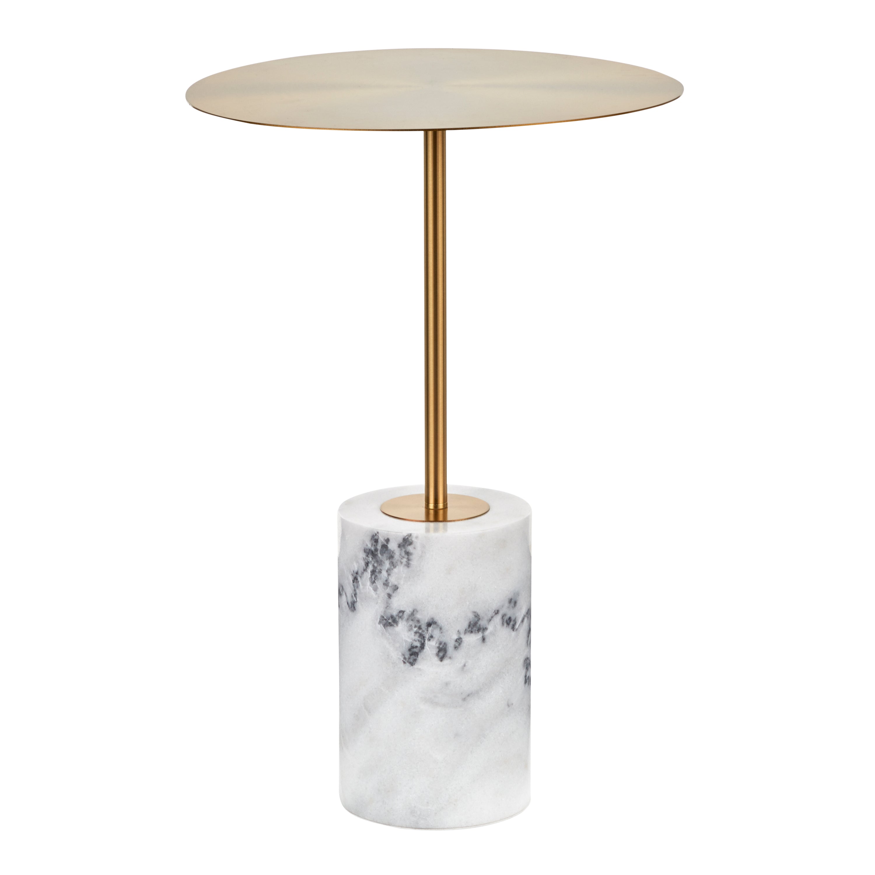 Capri Metal Side Table with White Marble Base