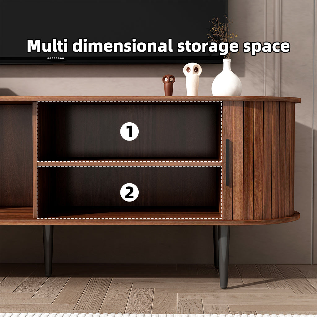 Valletta Sliding Door TV Stand Media Console with Storage