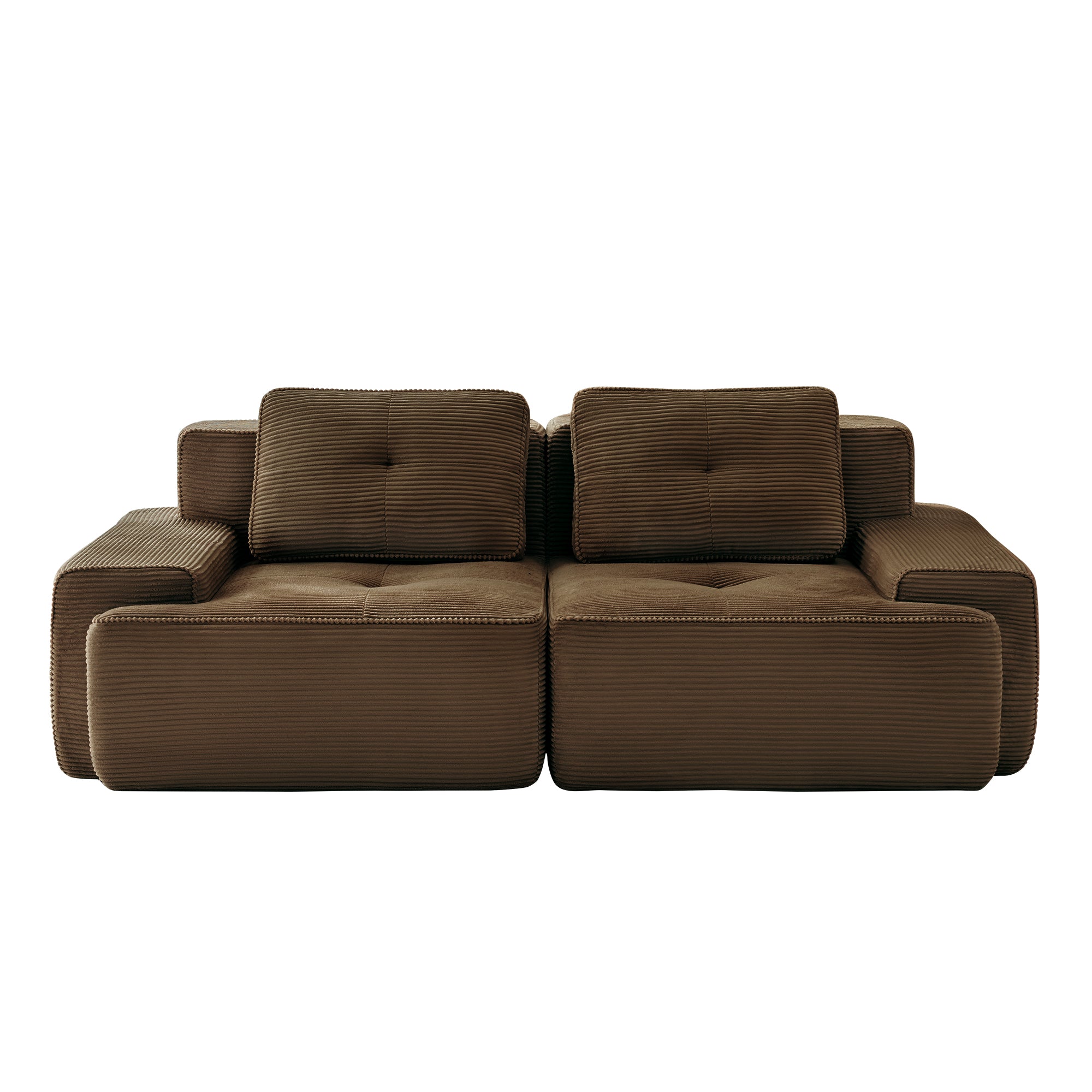 Racine 82" Modular Corduroy Loveseat Sofa with Deep Seat and Pillows