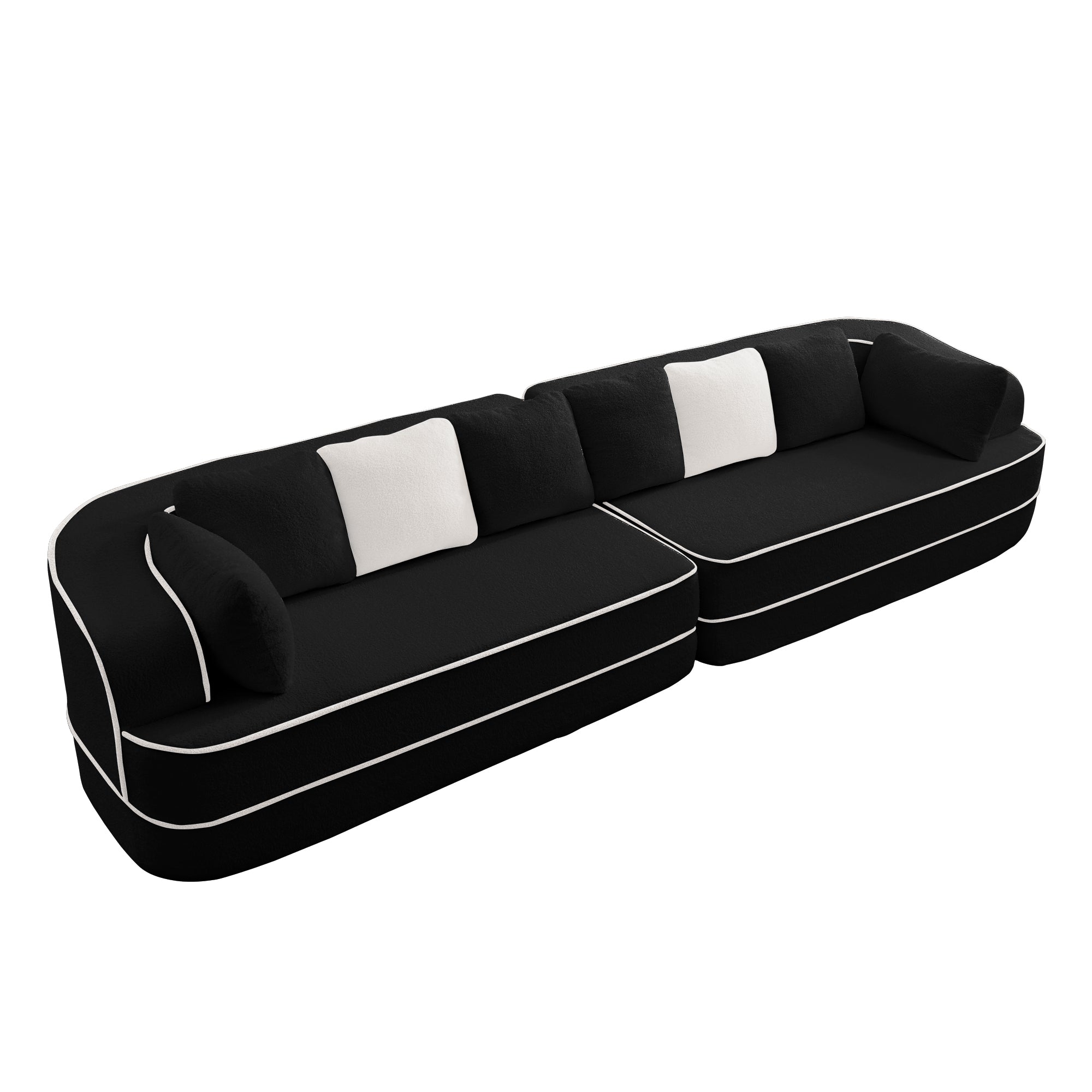 Gilbert 135" Teddy Fabric 4-Seat Oversized Modular Sofa