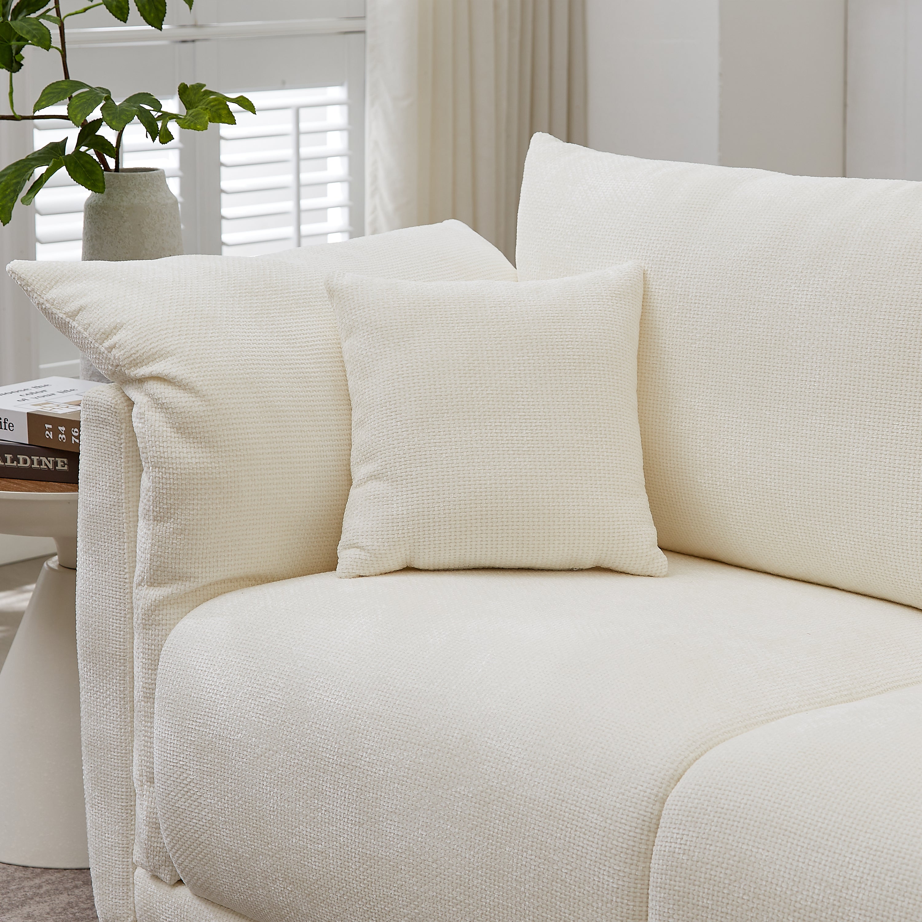 Houston 98.5" 3-Seater Linen Fabric Sofa