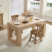 Homy Casa Rowan 63" Farmhouse Solid Wood Rectangular Dining Table