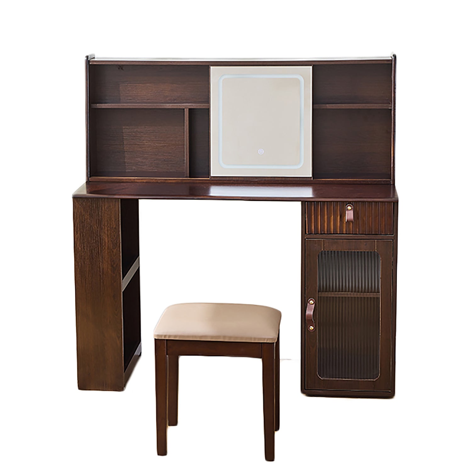 Thora Modern Makeup Vanity Dressing Table Set with 3-Mode Lighted Mirror