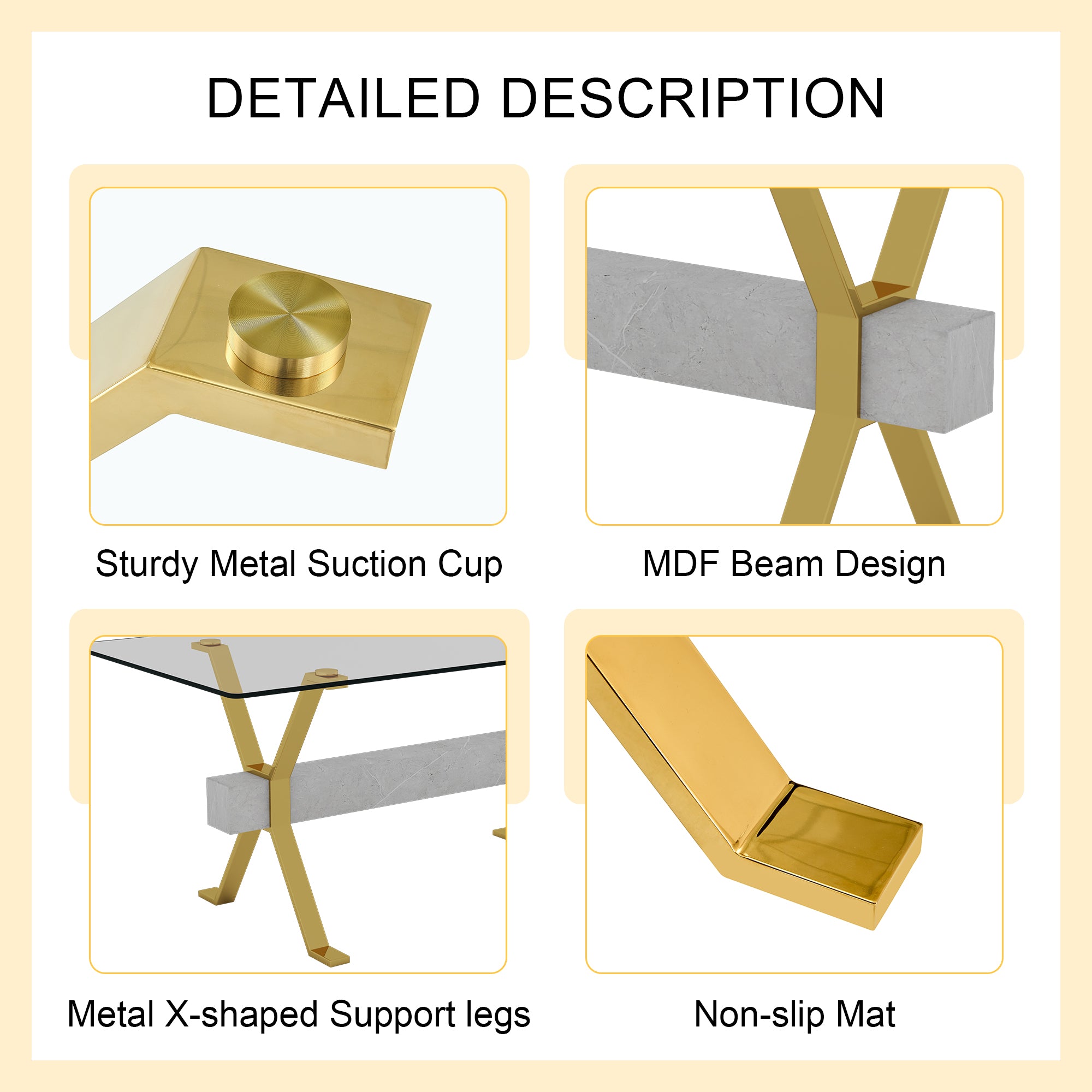 Nile 71inch Tempered Glass Dining Table