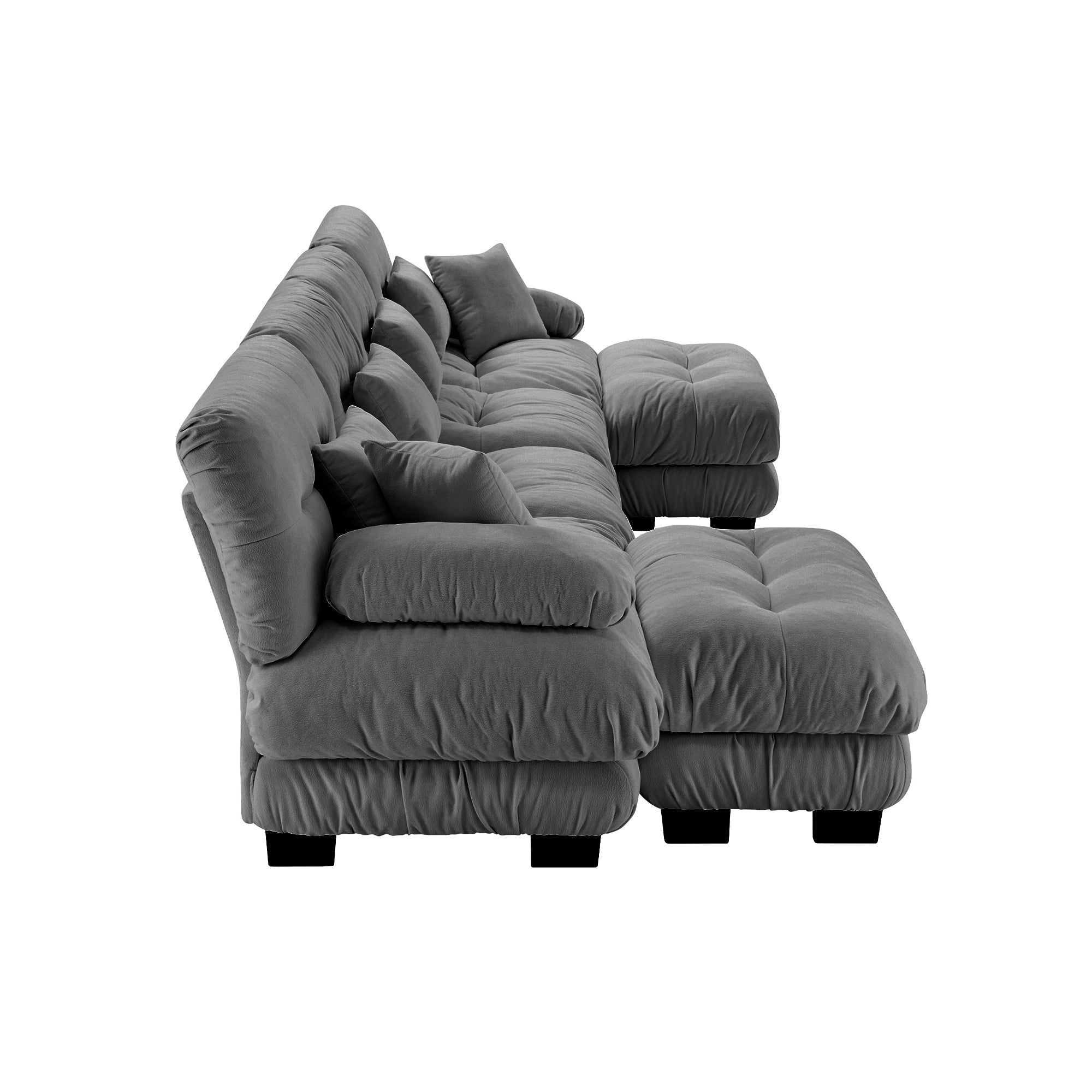 Monterey 173" Oversized Modular Chenille U-Shaped Cloud Sectional Sofa with 2 Ottomans