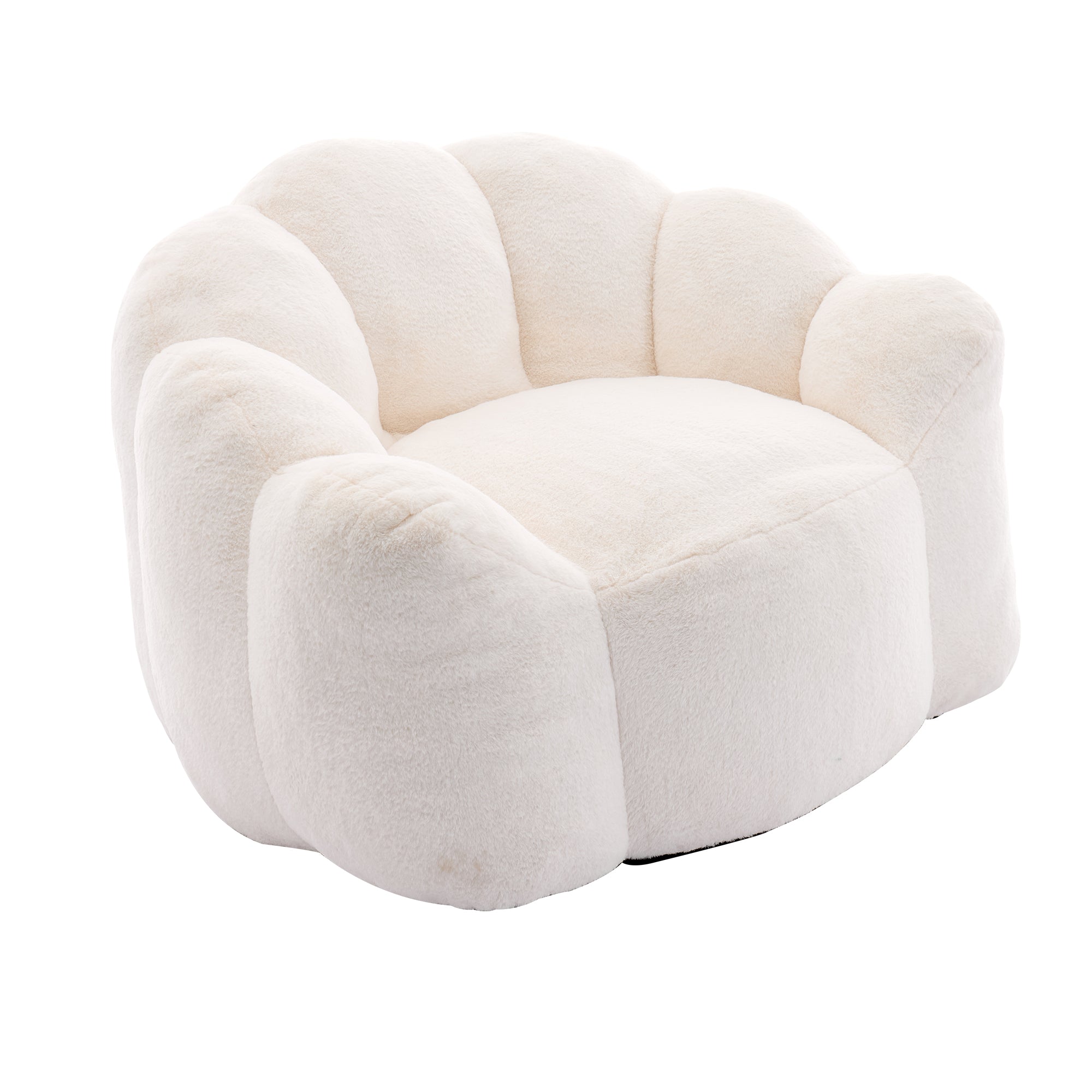 Greenfield Teddy Bean Bag Chair with Petal-Shaped Backrest
