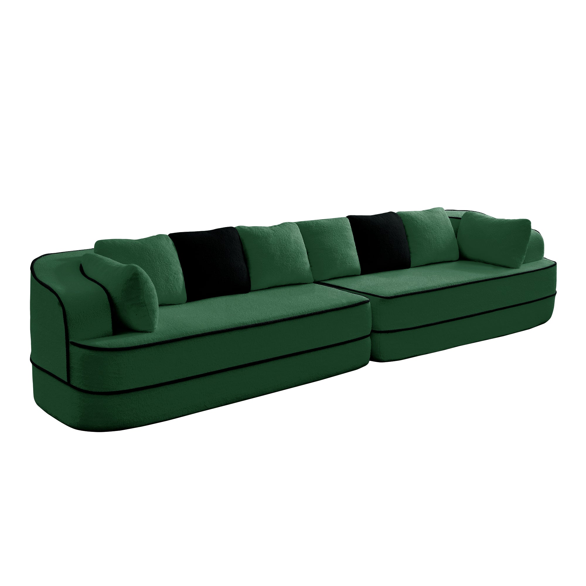 Gilbert 135" Teddy Fabric 4-Seat Oversized Modular Sofa