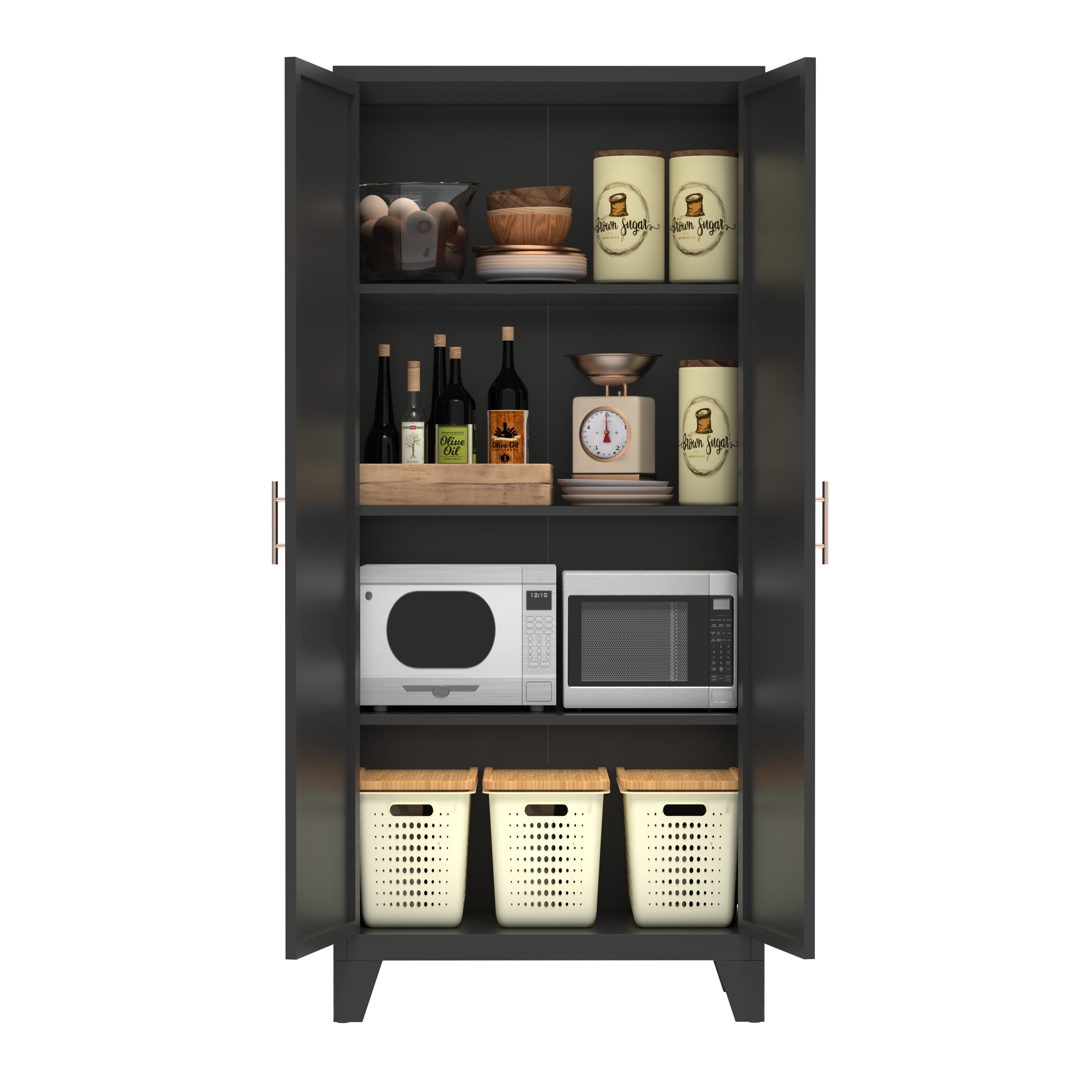 Elva 71" Storage Cabinet with Adjustable Shelves