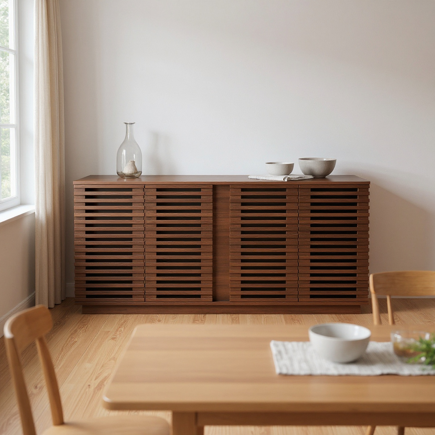 Living Room Furniture Entertainment Storage Dining Room Cabinet, Buffet Sideboard With Solid Wood Doors
