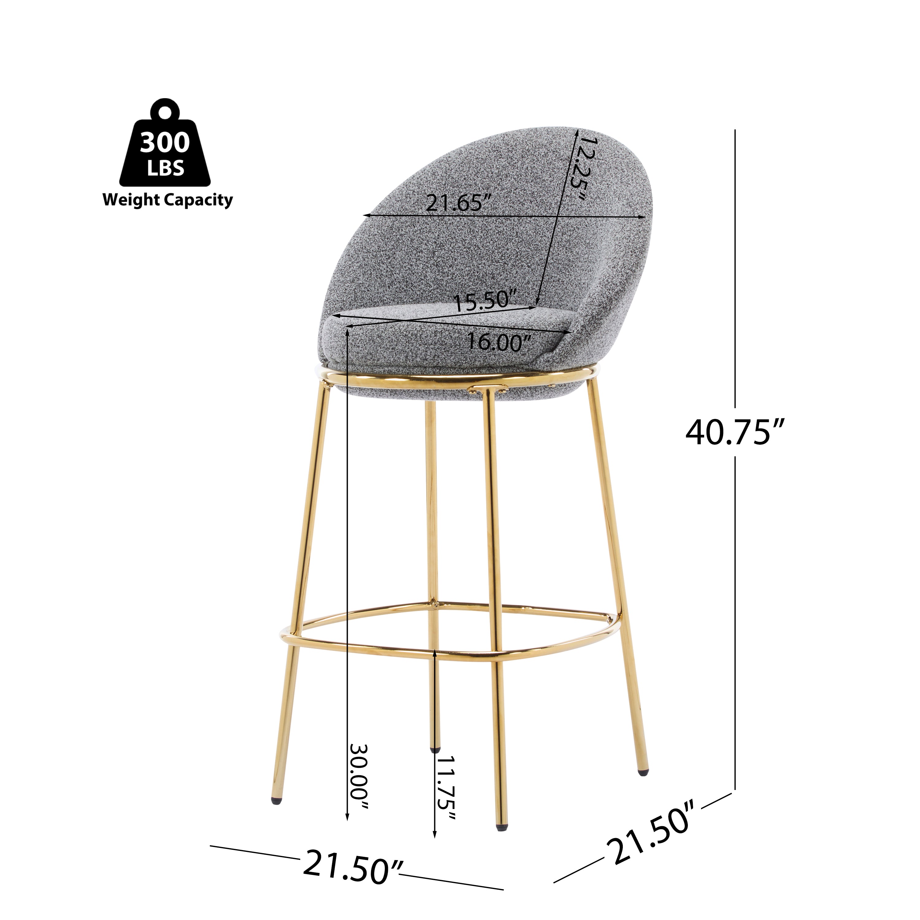 Yarra 30" Upholstered Bar Height Bar Stools Set of 2