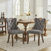 Elbe Modern Velvet Dining Chair Set of 2 with Tufted Trim