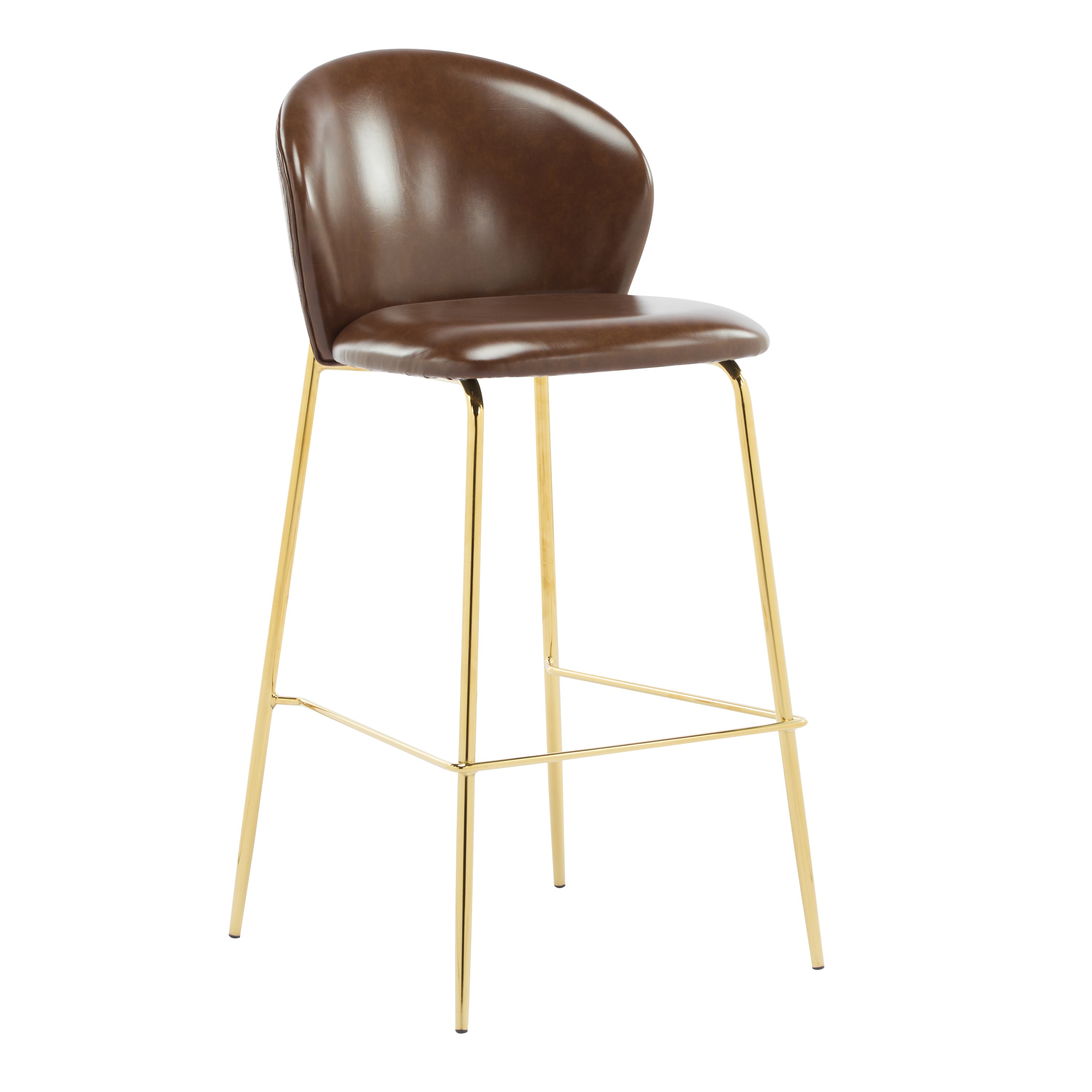 Jerez 29" Counter Height PU Leather Upholstered Bar Stools Set of 2