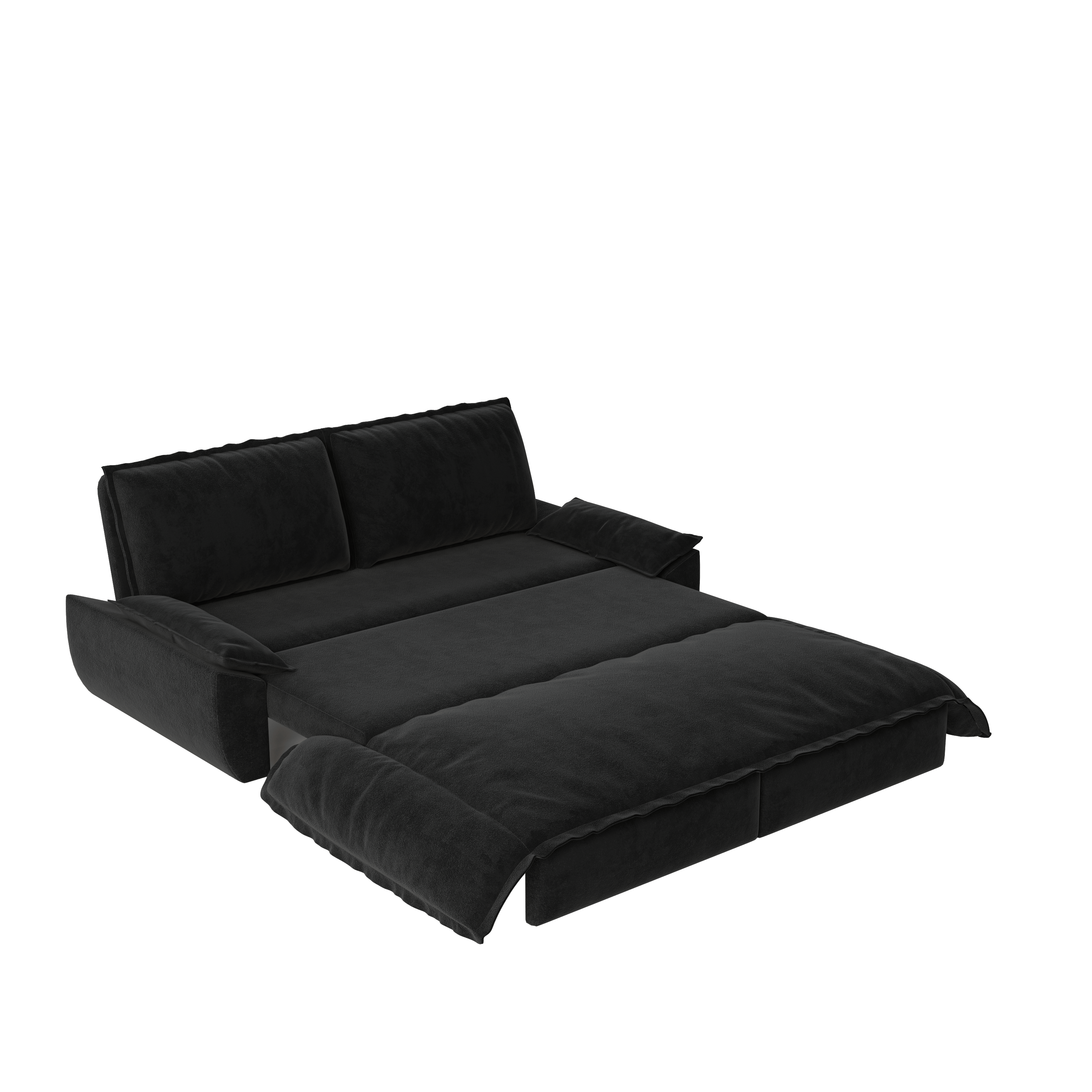 Alameda 73" Modern Velvet Queen Pull-Out Sleeper Sofa Bed with Wide Armrests