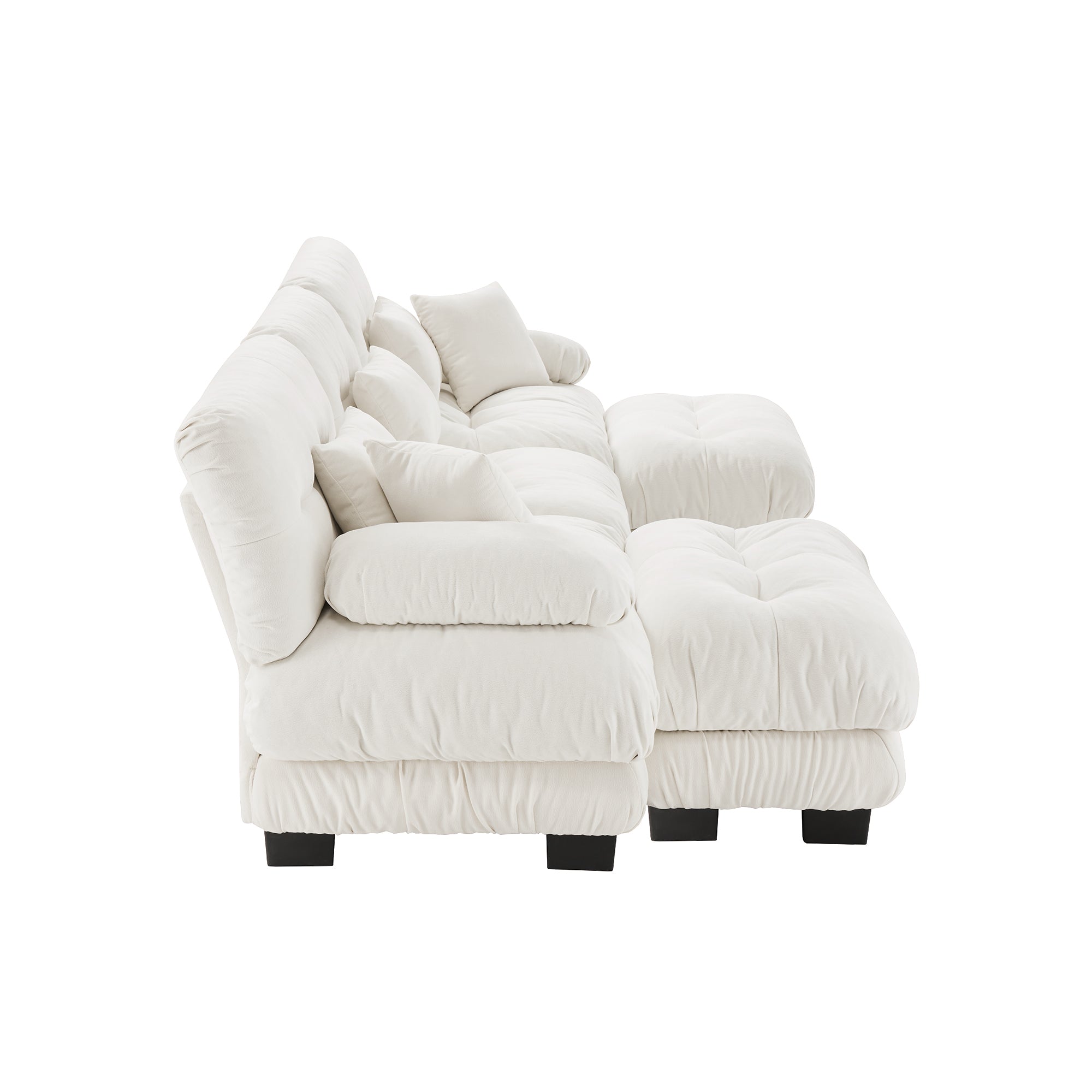 Monterey 134" Modular Chenille U-Shaped Cloud Sectional Sofa with 2 Ottomans