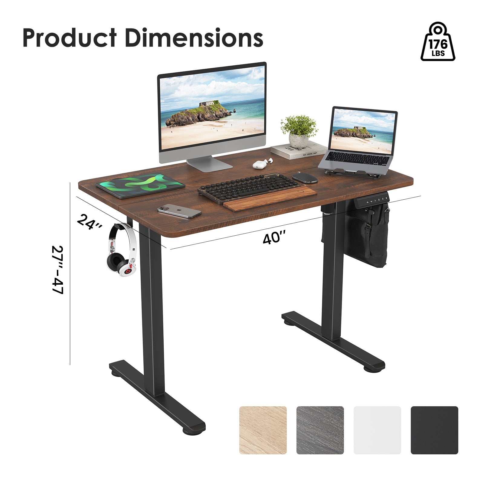Nexo 40.5" Electric Standing Desk Computer Desk