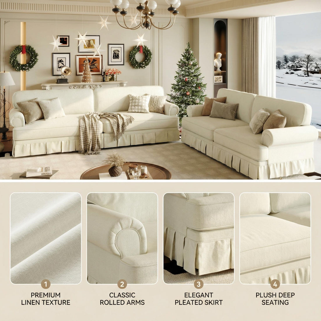 Supportive Rolled Arms