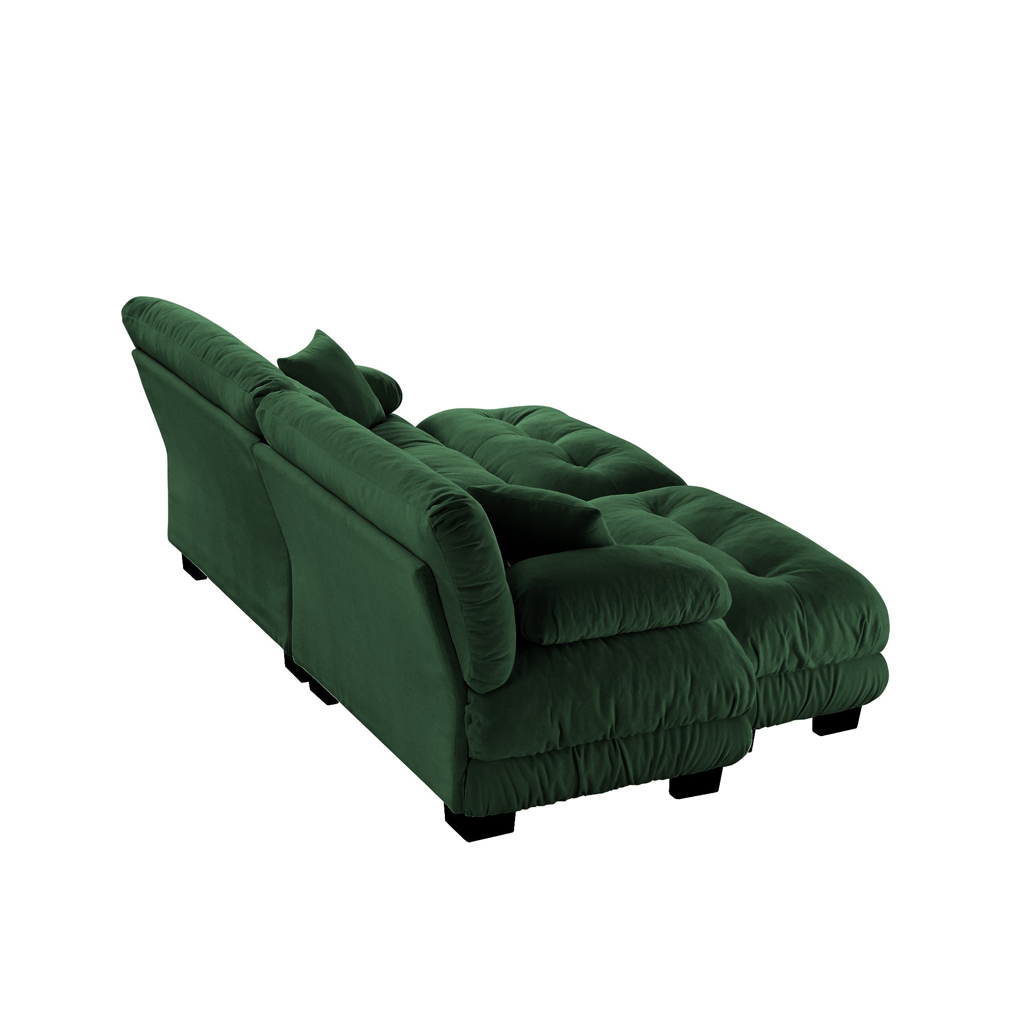 Monterey 94" Modular Chenille Cloud Sofa with 2 Ottomans and Bolstered Armrests