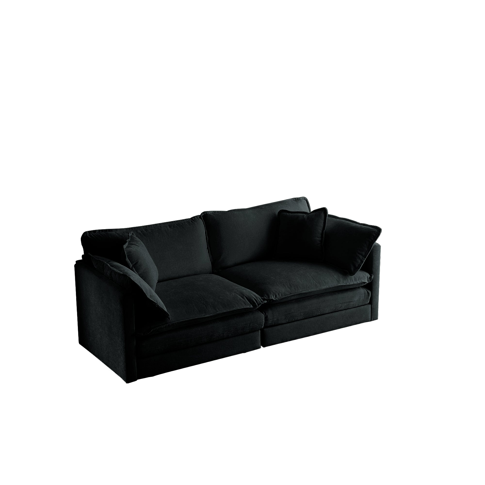 Fremont 2 Piece Chenille Upholstered Modular Sofa Set with Loveseat and Accent Chair
