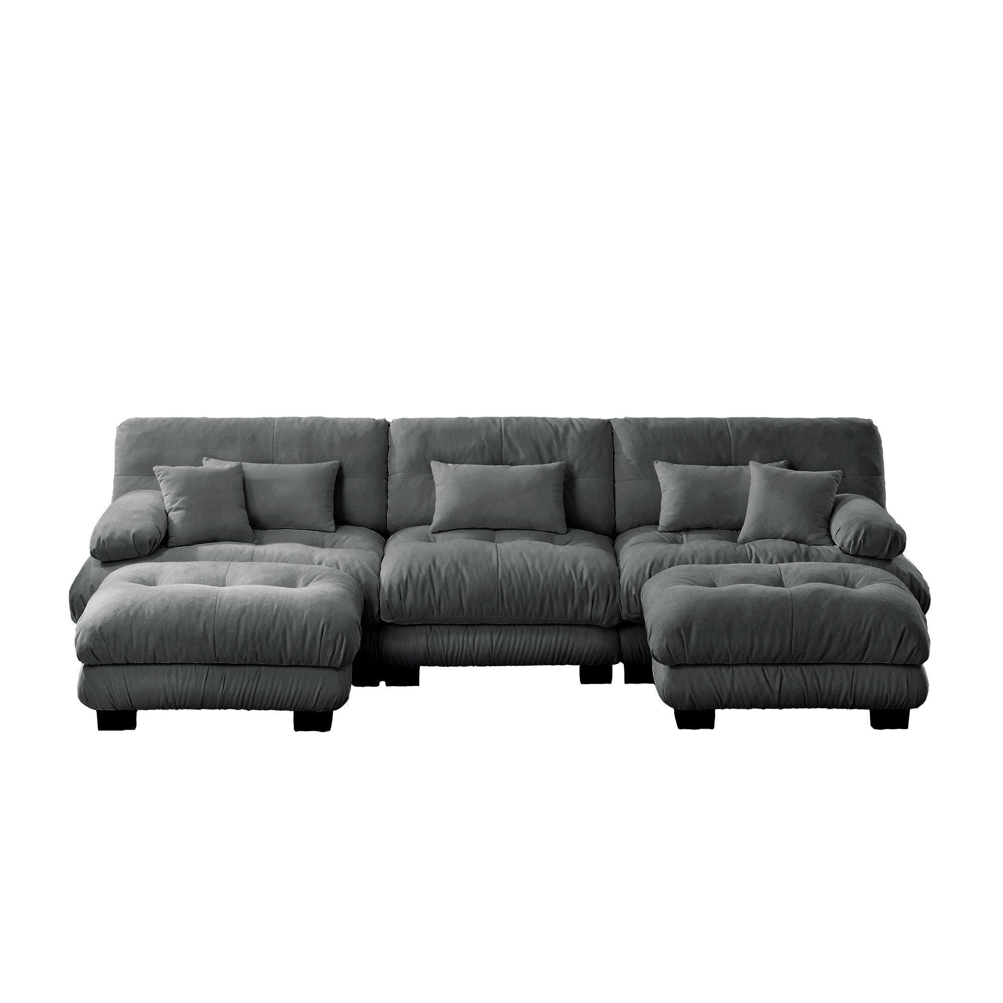 Monterey 134" Modular Chenille U-Shaped Cloud Sectional Sofa with 2 Ottomans