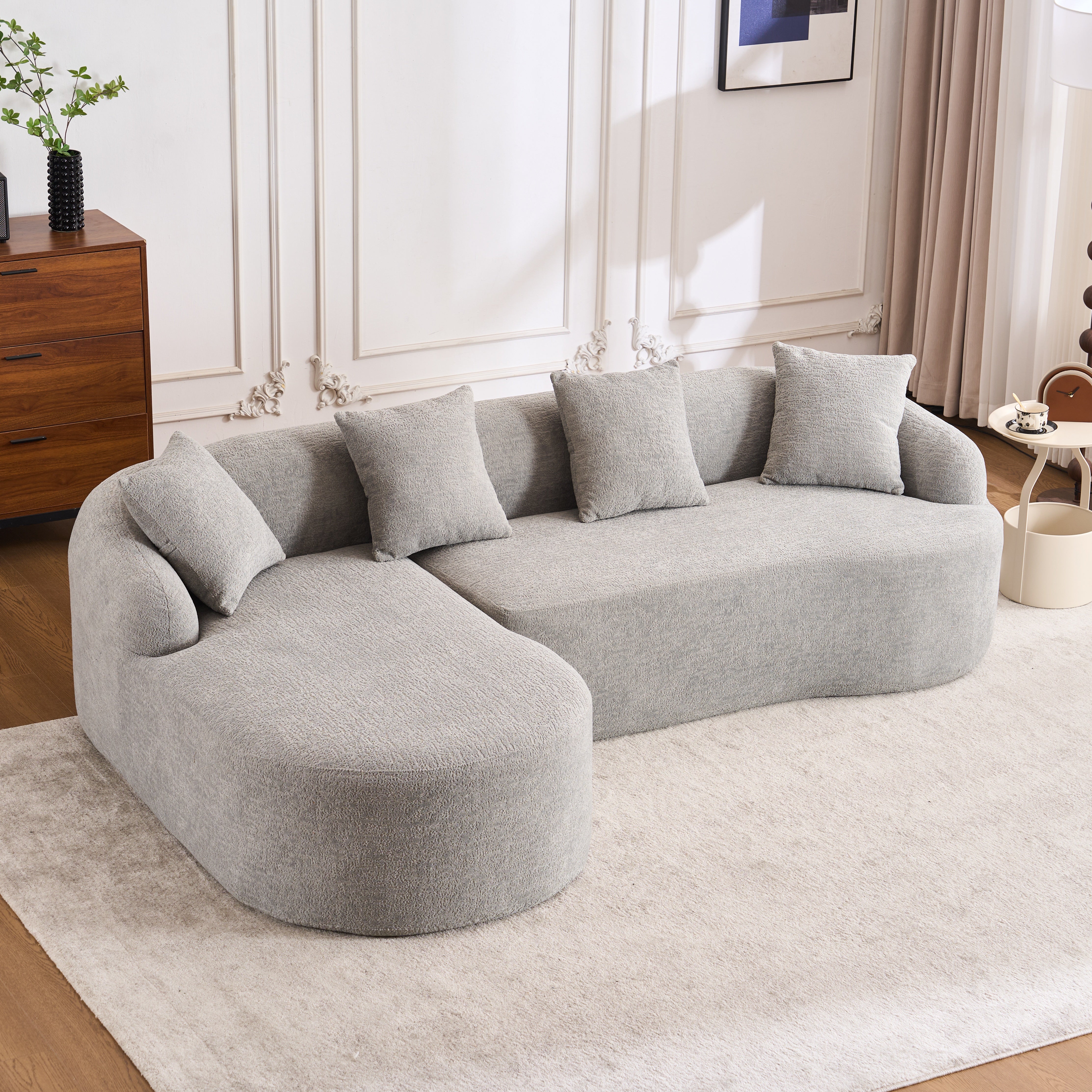 Tacoma 99” L-Shape Sectional Sofa with Curved Chaise