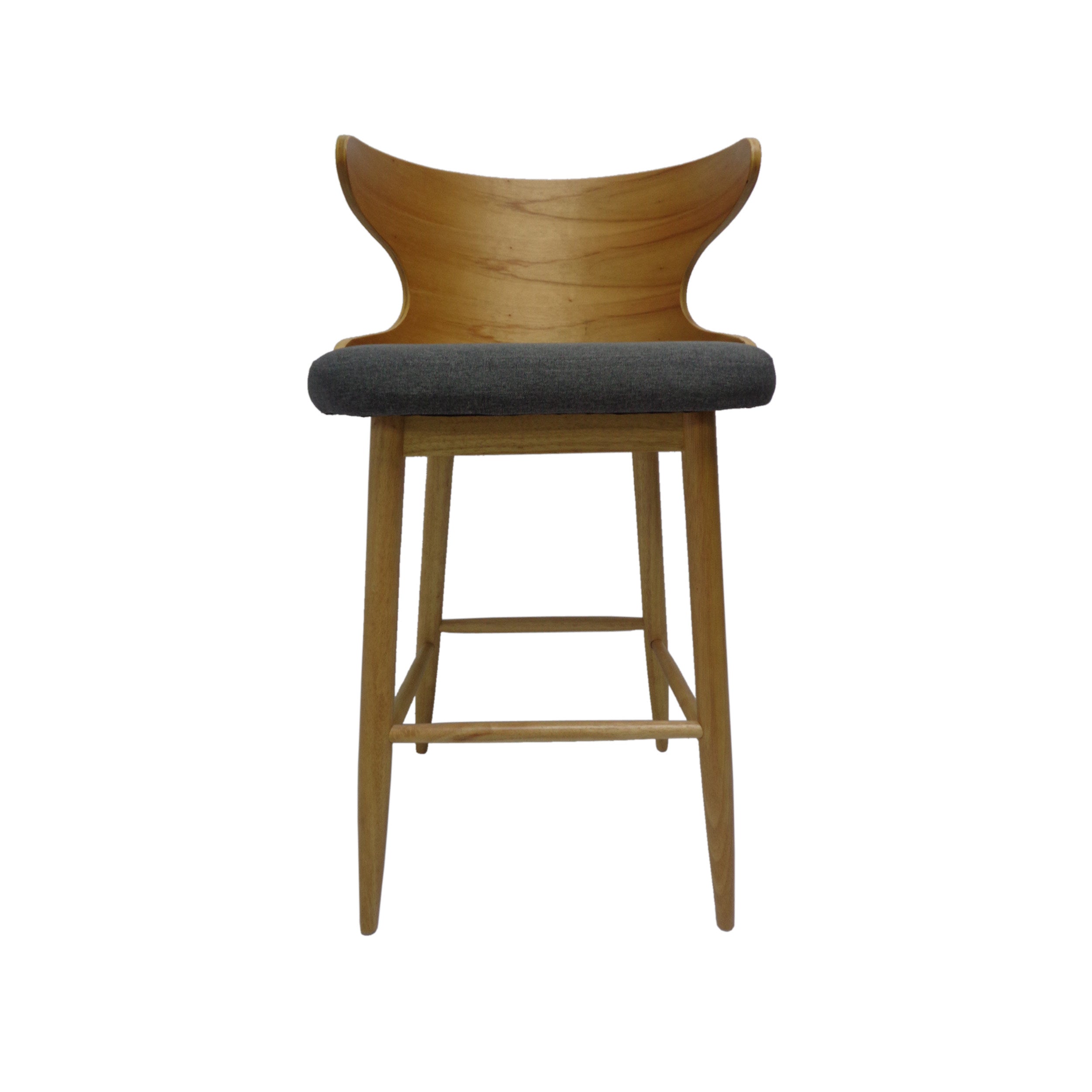 Homy Casa Chianti Mid-Century Modern Soild Wood Barstool Set of 2