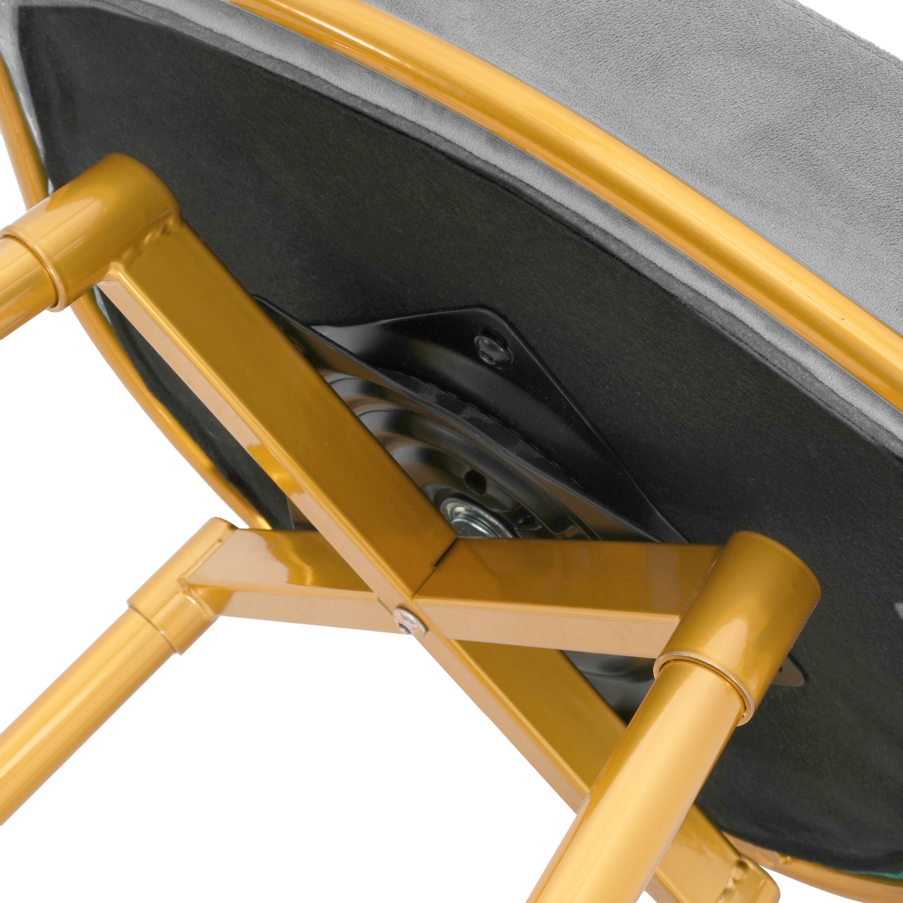 Aurea 31.5" Modern Swivel Counter Height Bar Stools Set of 2 with Gold Metal Legs