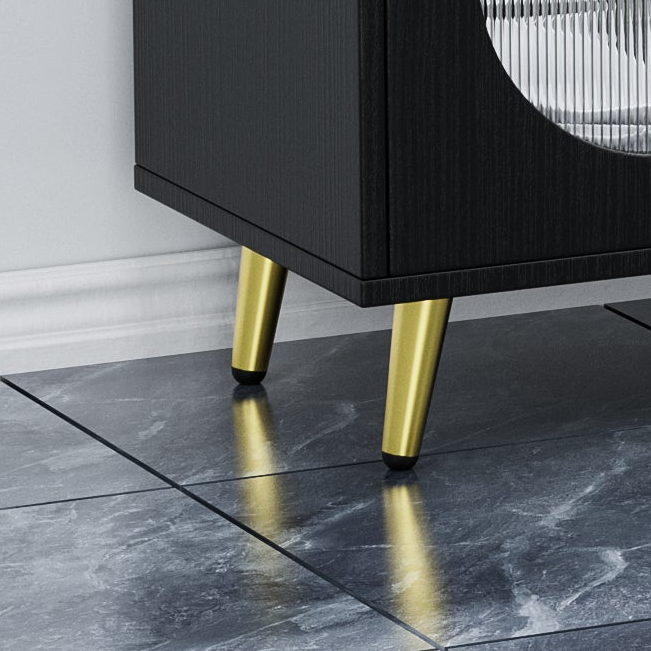 Poitiers 60" Modern Accent Sideboard with Metal Legs and Translucent Doors
