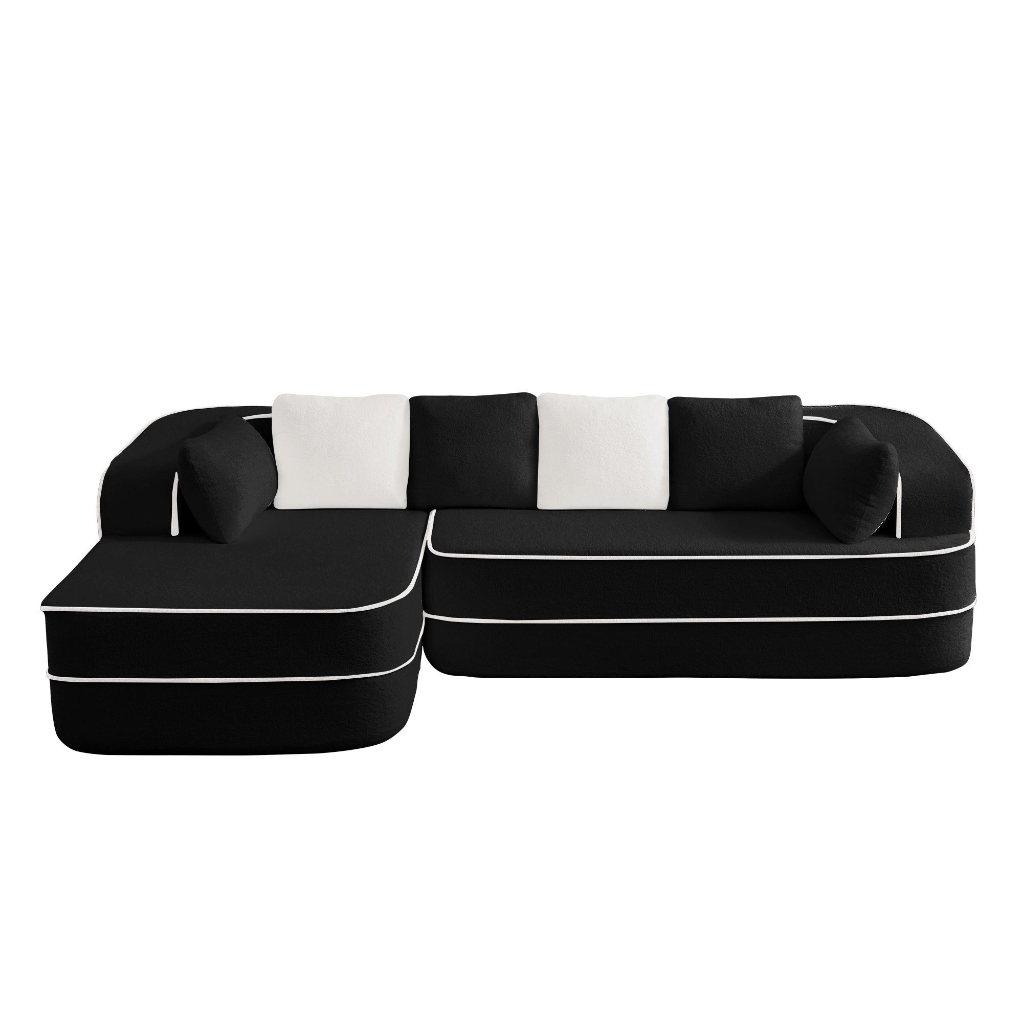 Gilbert 106" Teddy Fabric Modular Sectional Sofa with Left L-Shaped Chaise