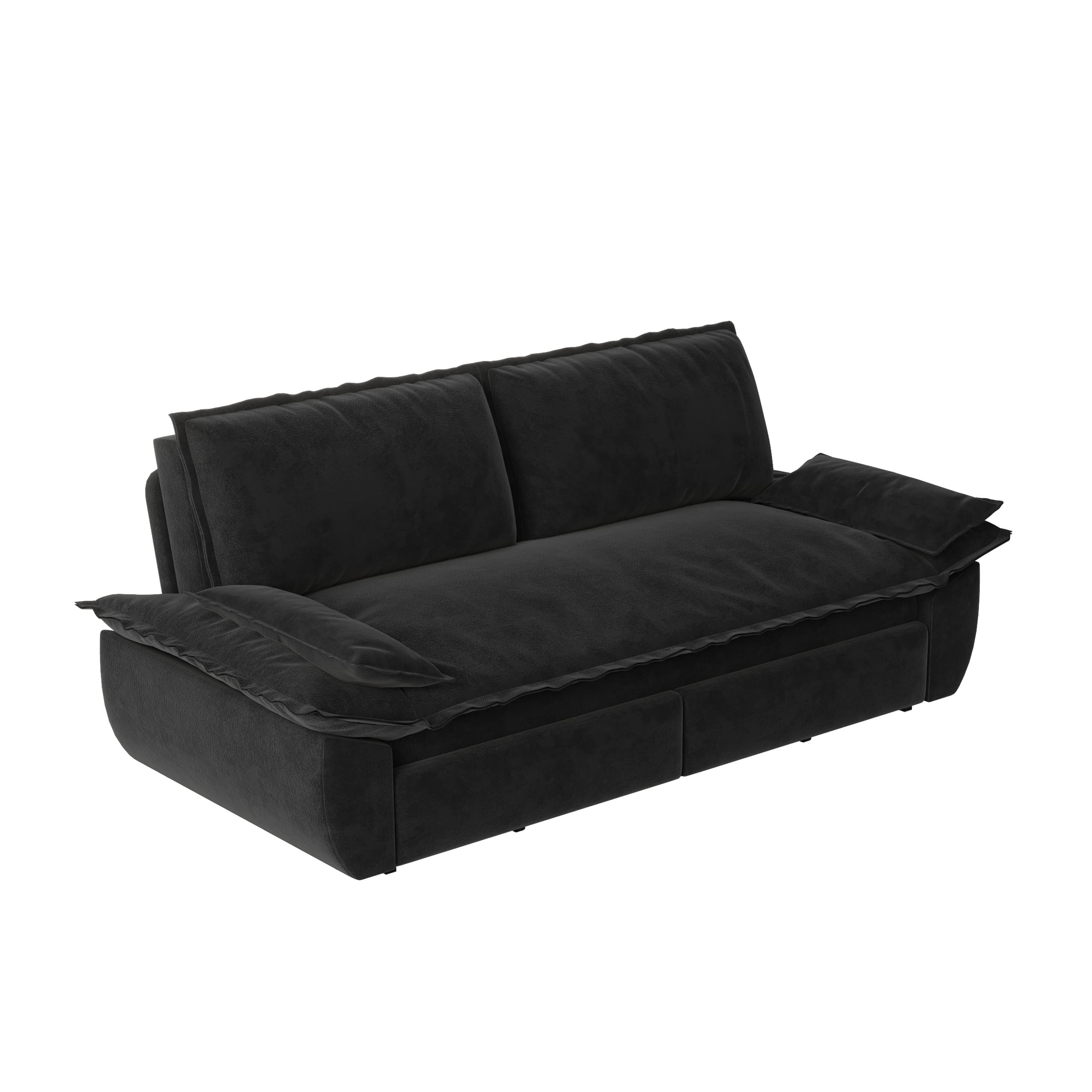 Alameda 73" Modern Velvet Queen Pull-Out Sleeper Sofa Bed with Wide Armrests