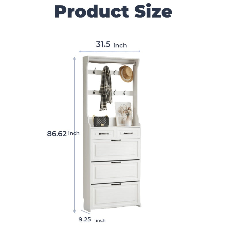 Avenue Entryway Storage Shoe Cabinet with 2 Drawers