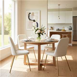 Zanka Modern Velvet Dining Chair Set of 2 in White Color