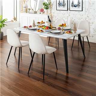 Charlton Tweed Fabric Scandinavian Dining Chair Set of 4