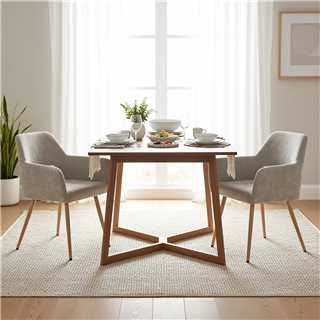 Cromwell Scandinavian Fabric Dining Chairs (Set of 2)