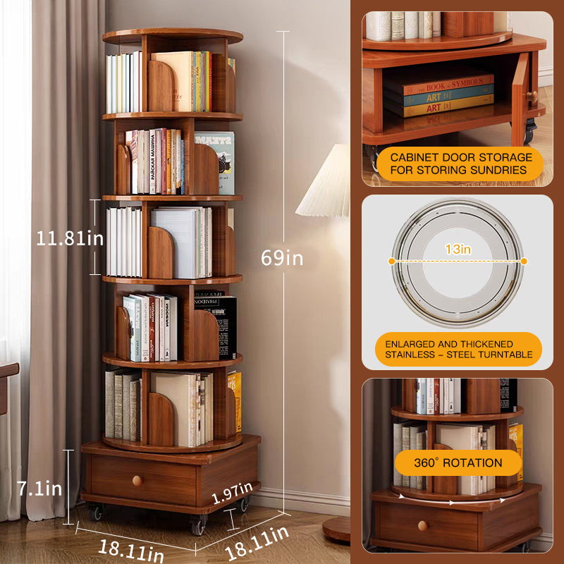 Turku 6 Tier Rotating Bookshelf Display Stand
