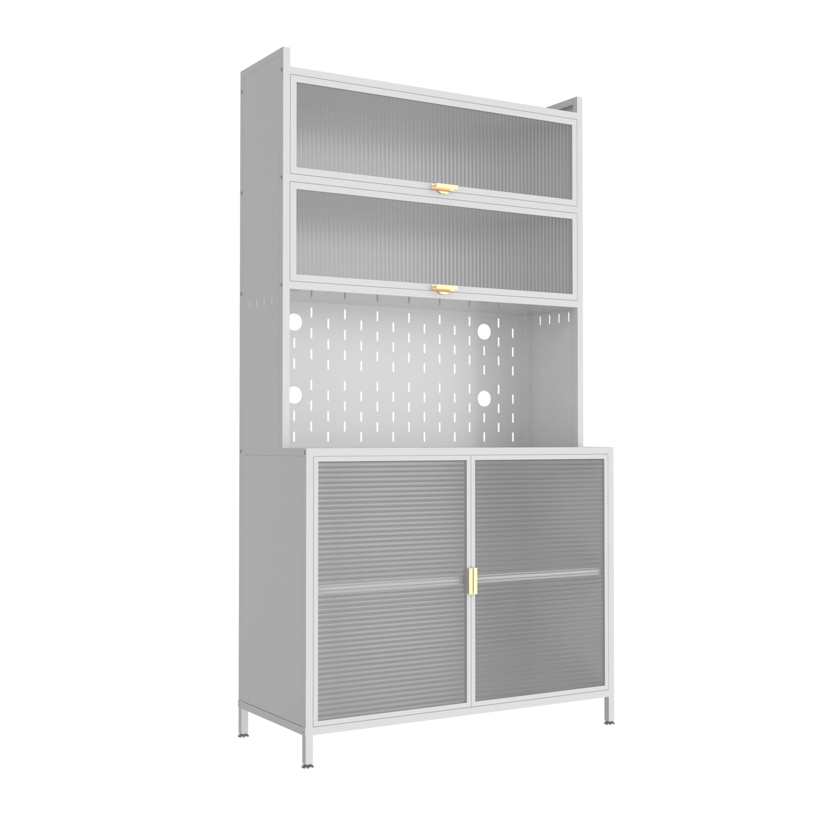 Eland 73" Modern Steel Kitchen Pantry Cabinet with Flip Doors
