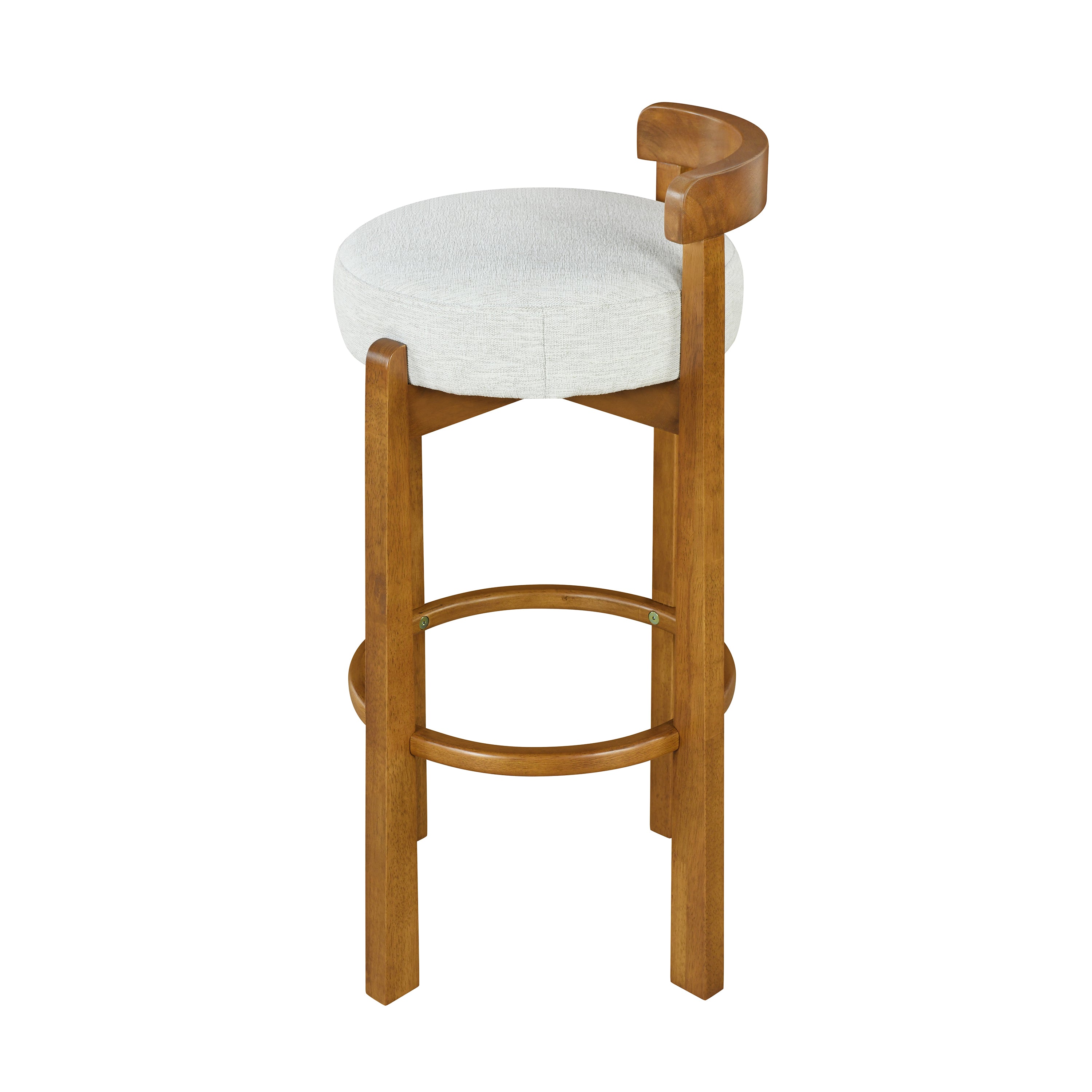 Etna 26" Rubberwood Counter Height Bar Stools with Upholstered Seats Set of 2