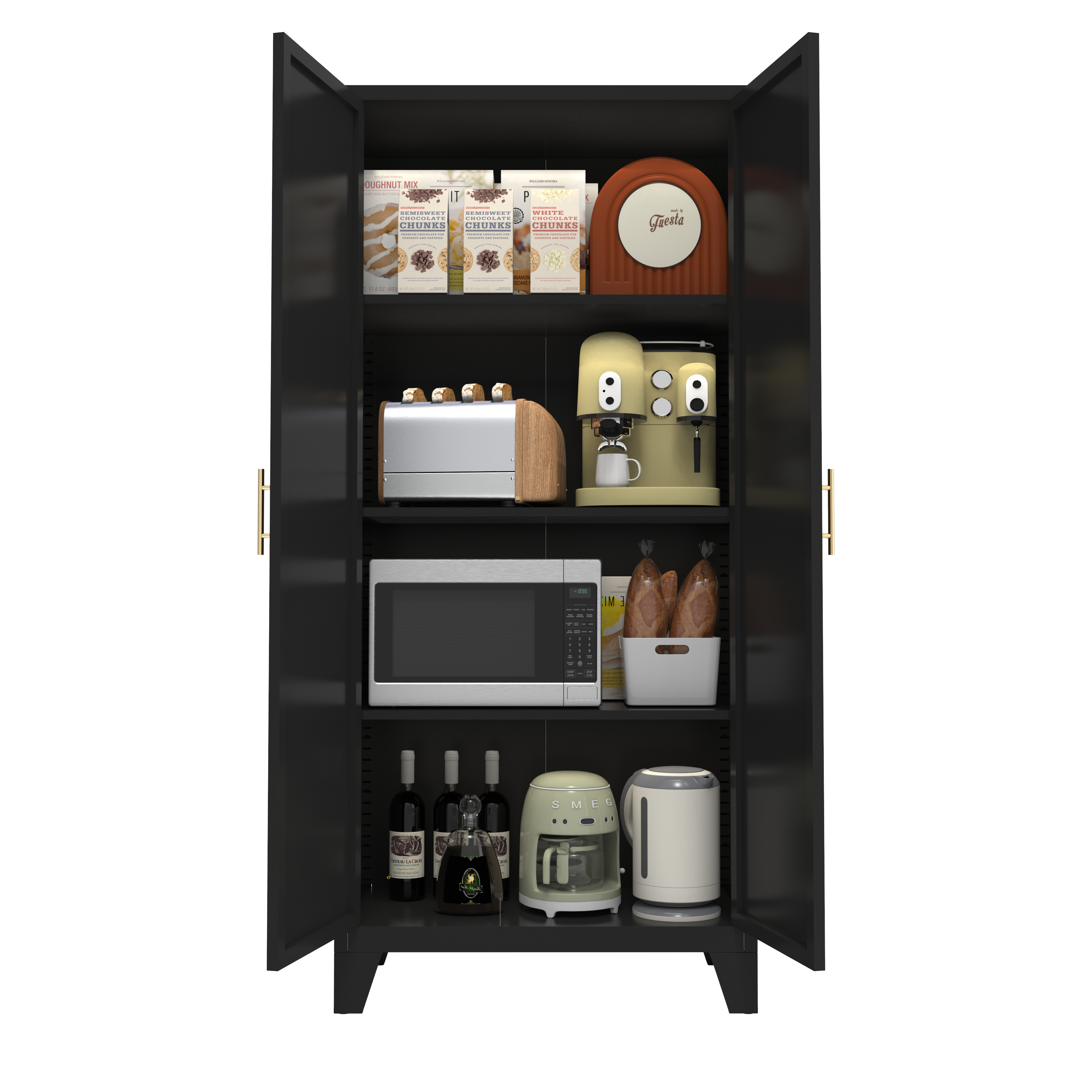Elva 71" Storage Cabinet with Adjustable Shelves
