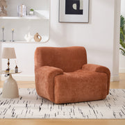 42'' Oversized Chenille Accent Chair, Modern Deep Seat Single Sofa, Ergonomic Comfy Lounge Armchair, Orange, Plush Upholstery, No Assembly, Living Room Bedroom Dorm