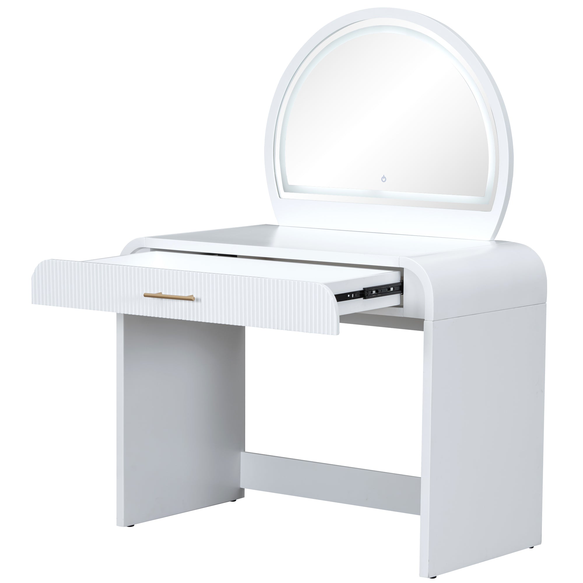 Solis 39" Makeup Vanity Table with Touch Lighted Mirror & Drawer