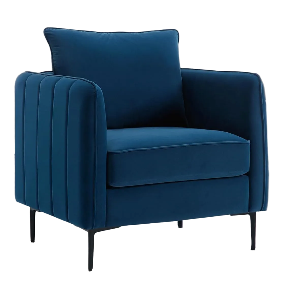 Tahoma Mid-Century Modern Accent Chairs Armchair with Pillow and Metal Legs