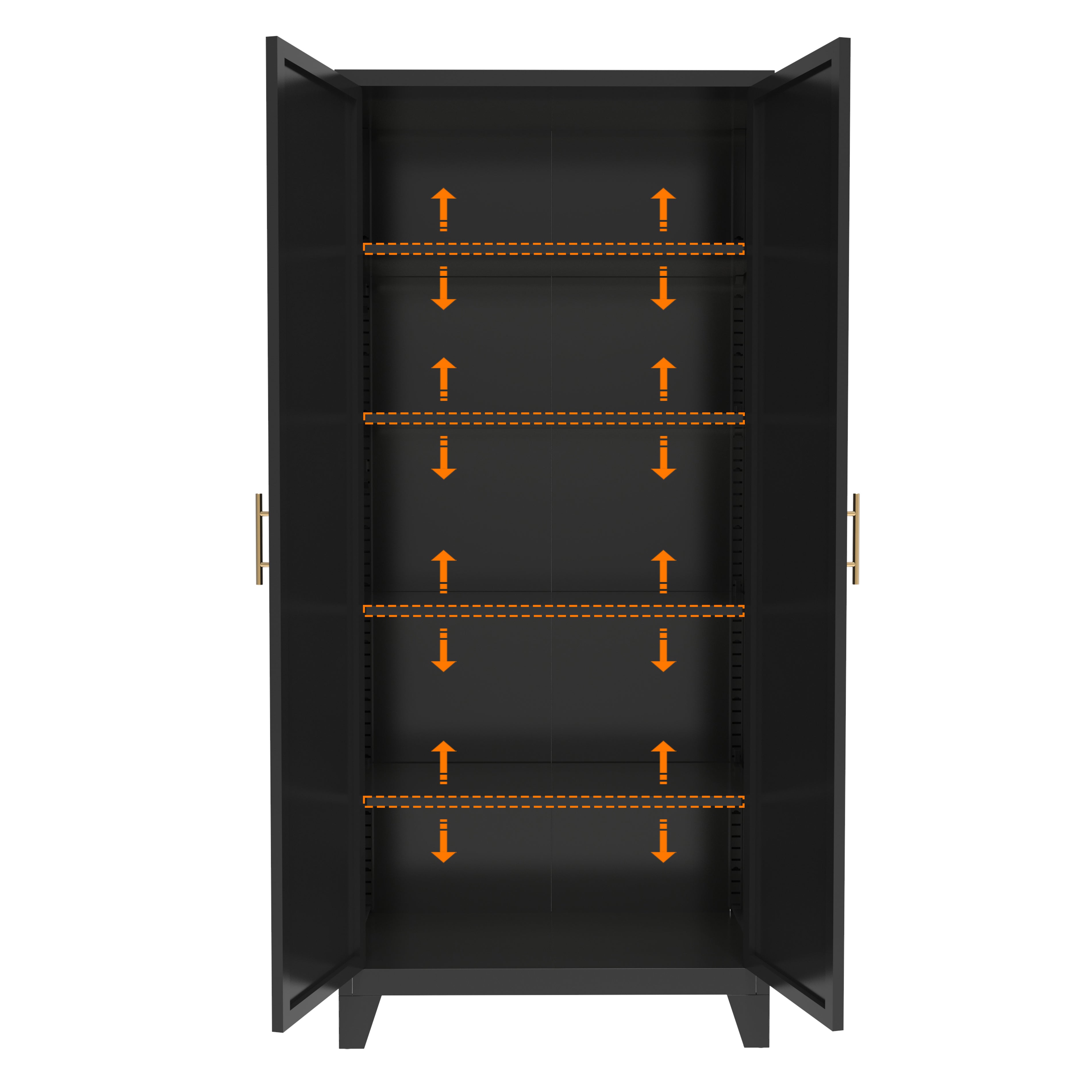 Elva 71" Storage Cabinet with Adjustable Shelves