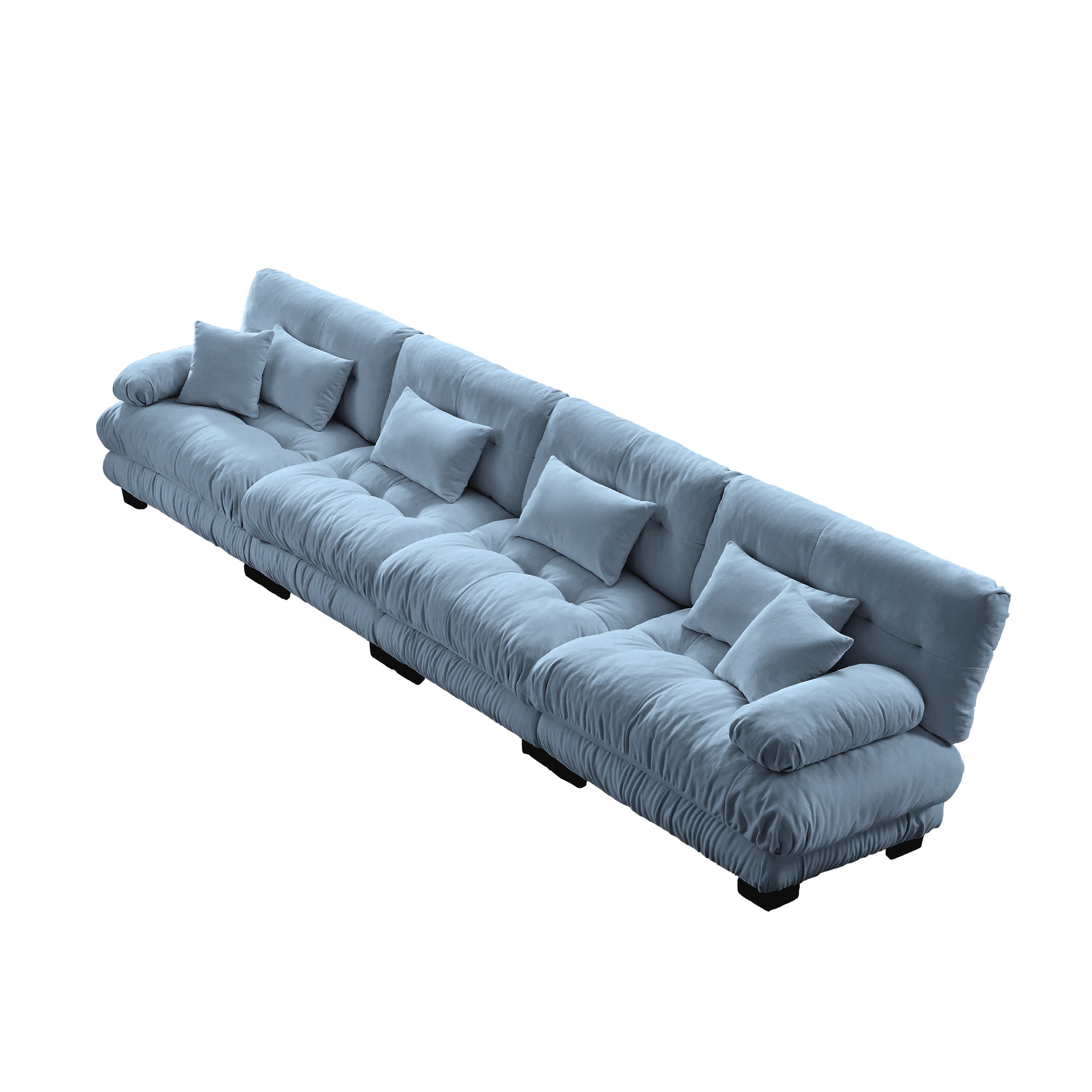 Monterey 173" Extra Large Modular Chenille Cloud Sectional Sofa with Bolstered Armrests