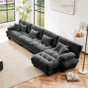 Monterey 173" Oversized Modular Chenille L-Shaped Cloud Sectional Sofa with Ottoman