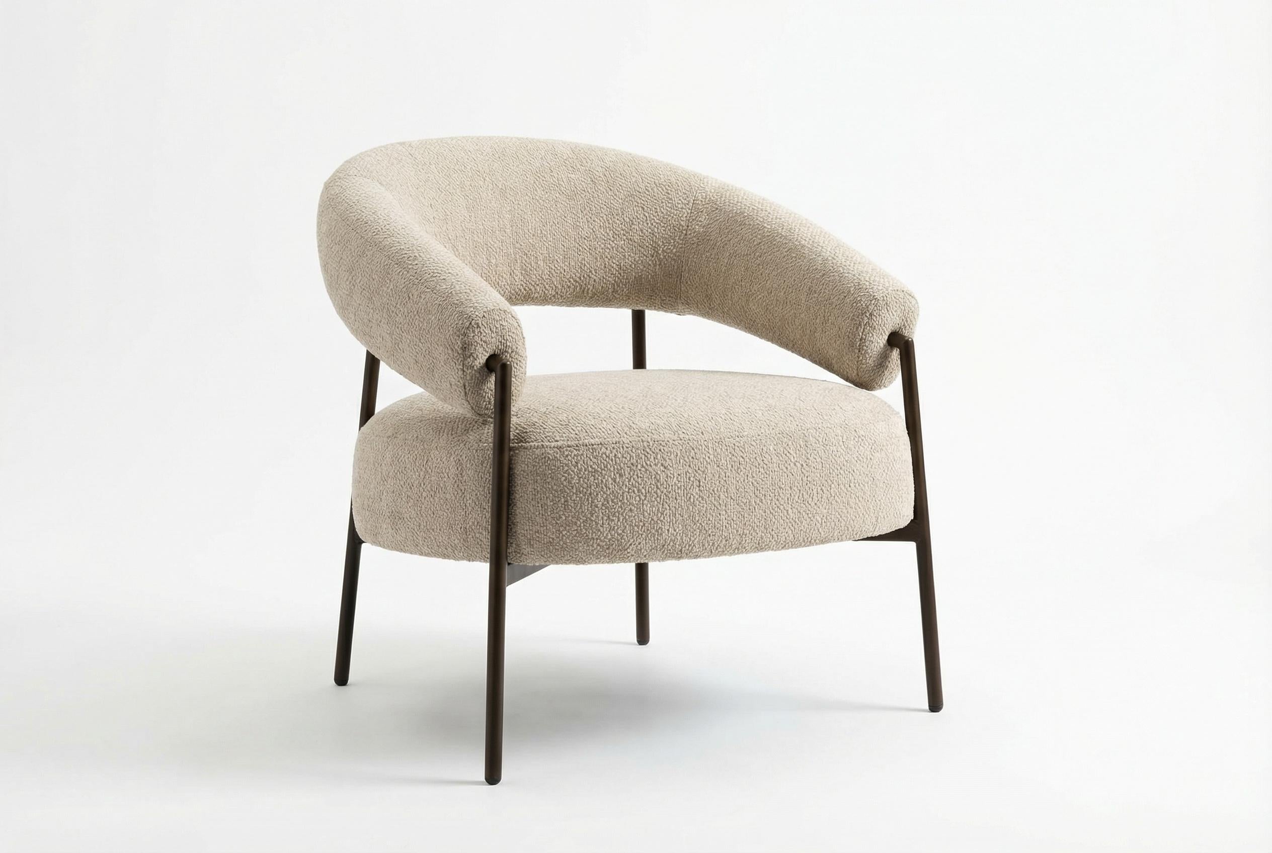 Mino Modern Fabric Accent Chair Single Seat Brown