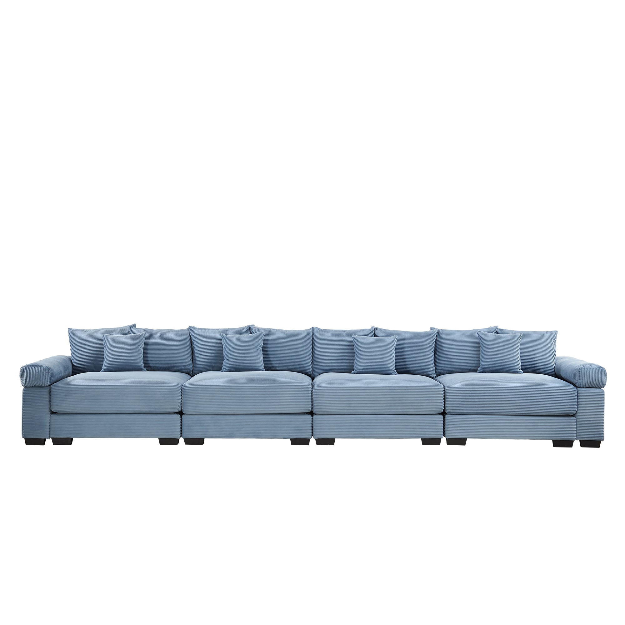 Albany 168" Modular Corduroy Oversized Cloud 5-Seater Sofa with Extra-Thick Armrests