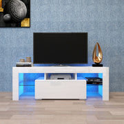 Viora Modern LED Entertainment TV Stand with Storage Cabinet