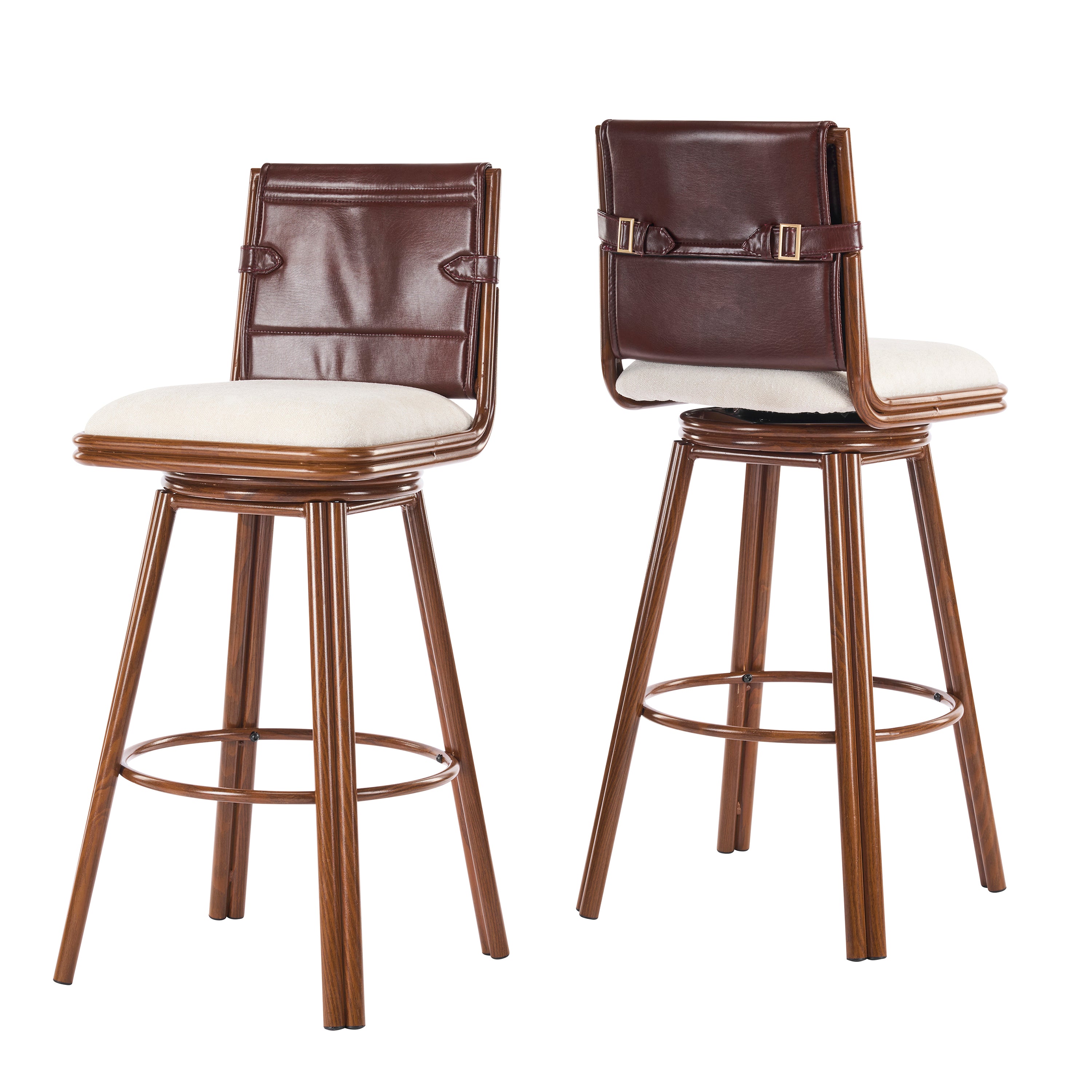 Sonoma 29" Swivel Counter Height PU Leather Upholstered Bar Stools Set of 2