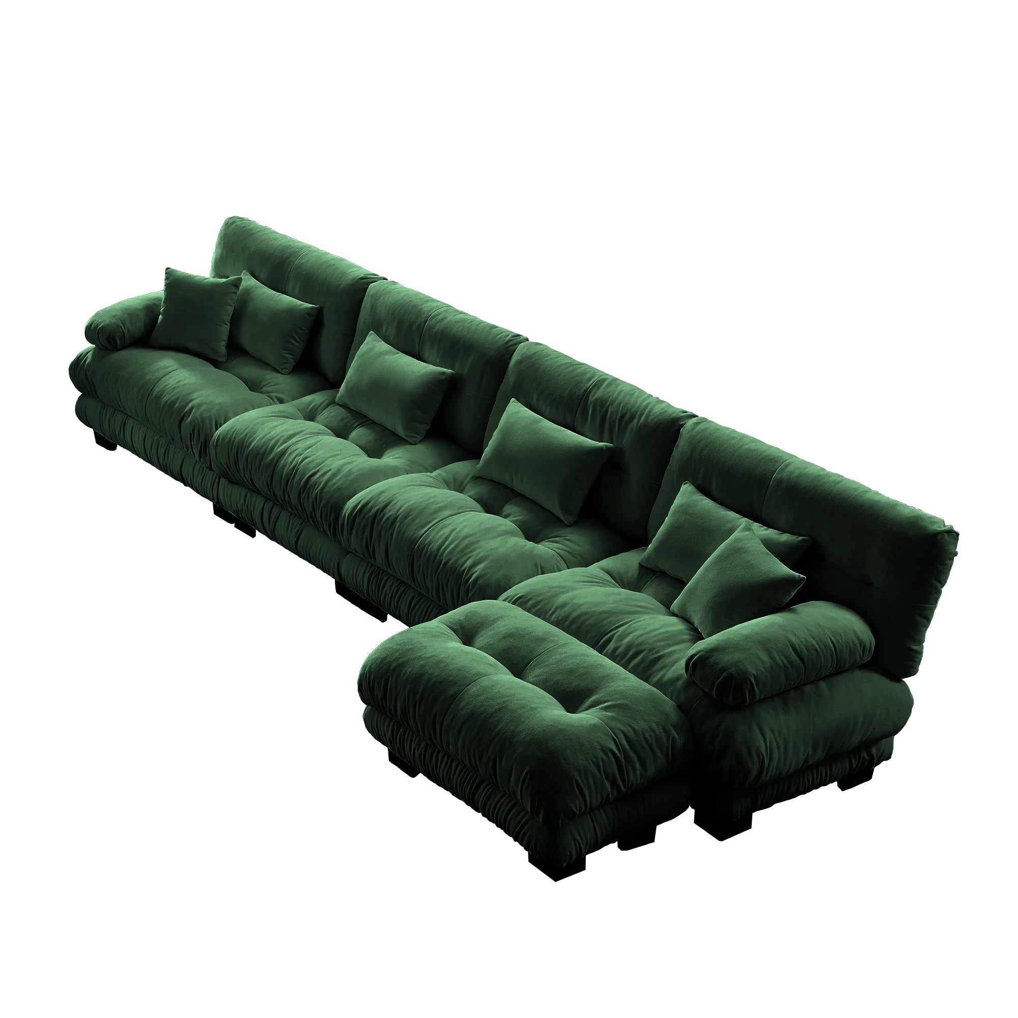 Monterey 173" Oversized Modular Chenille L-Shaped Cloud Sectional Sofa with Ottoman