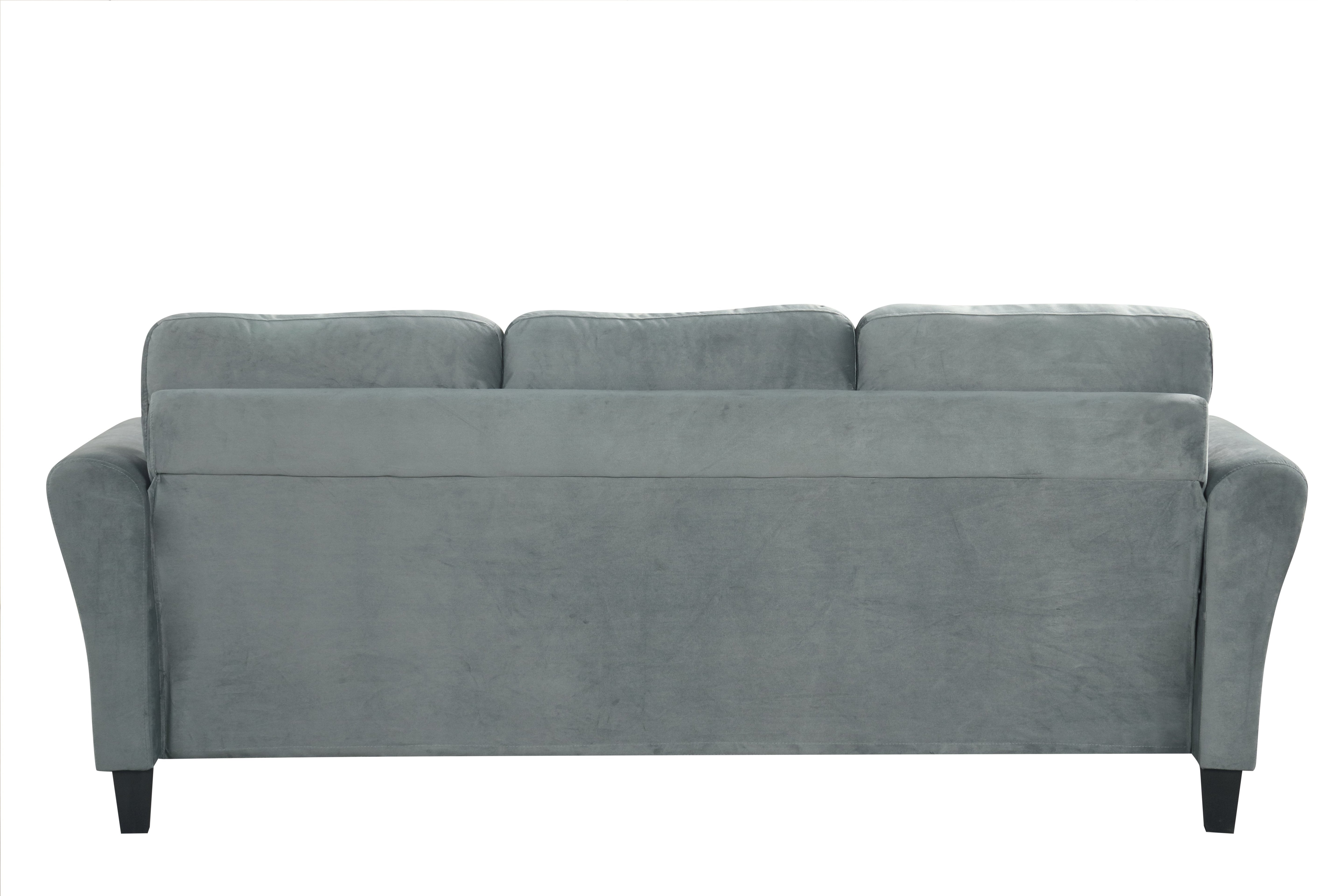 1-Pack Gray Sectional Sofa, Modern Space-Saving Furniture, Velvet Upholstery with Thick Cushions, Modular Detachable Design for Living Room, Bedroom, Office, Easy Assembly, Durable and Comfortable Seating